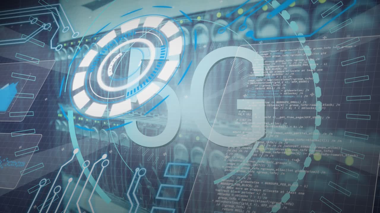 Animation of text with globe and network of connections