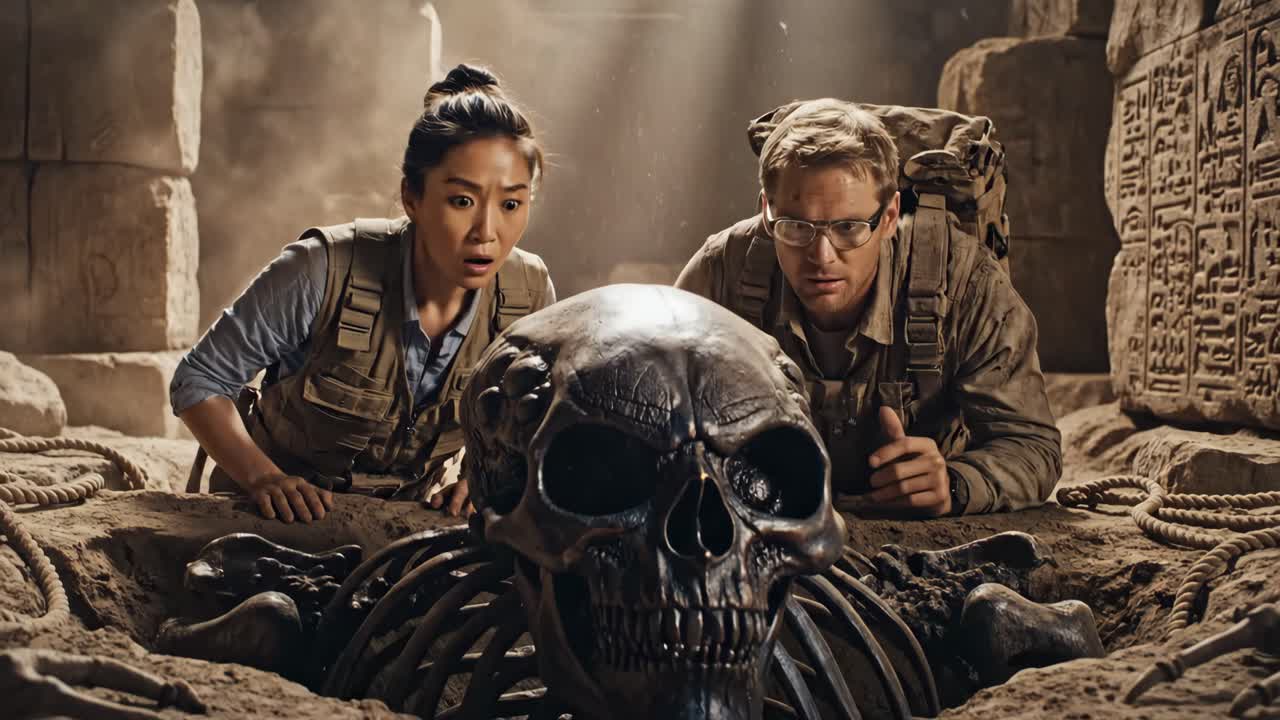 Archaeologists Discover Ancient Skull in Tomb