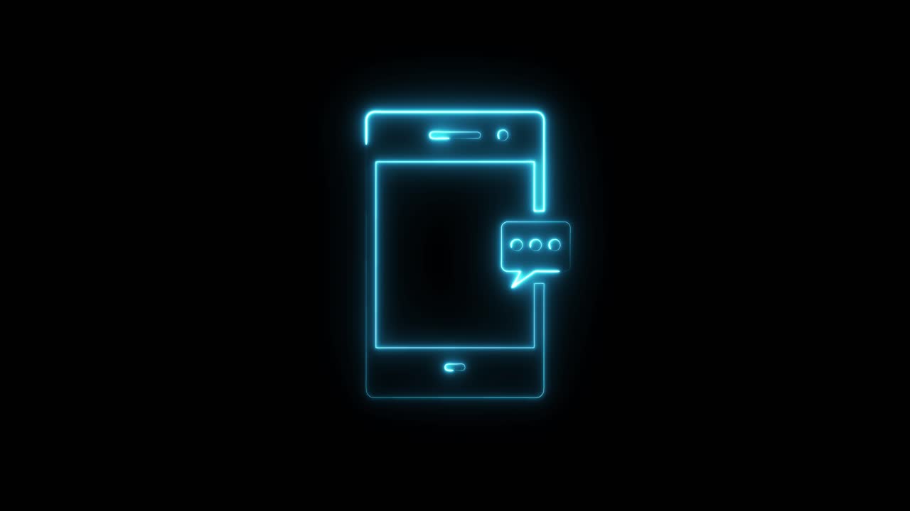 Smartphone with Message Neon Icon