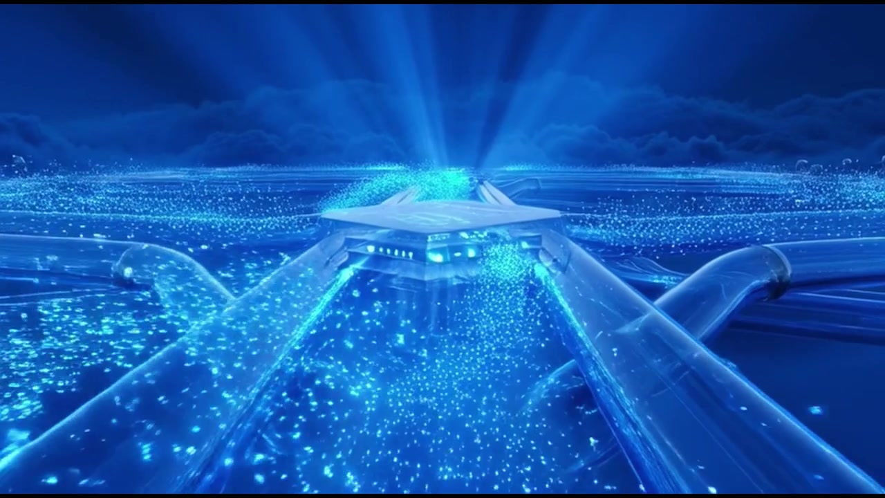 Digital Data Flow Through Futuristic Network Infrastructure