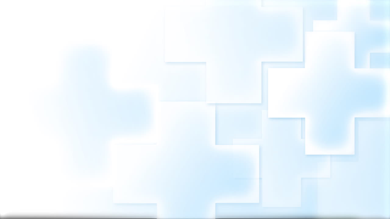 Light blue abstract medical background with medical crosses texture. Looped animation with space for text.