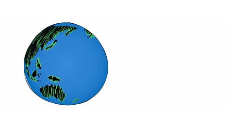animation of globe spinning on white background