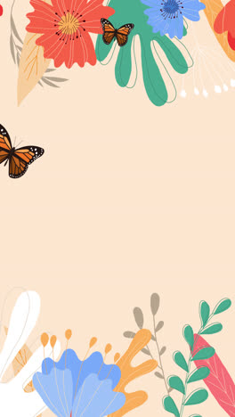 fondo floral con mariposas