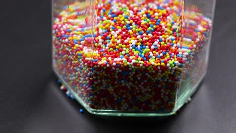 colorful sprinkles in a glass jar