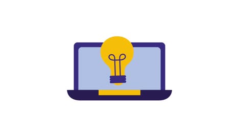 el equipo de computadora portátil la creatividad de la bombilla