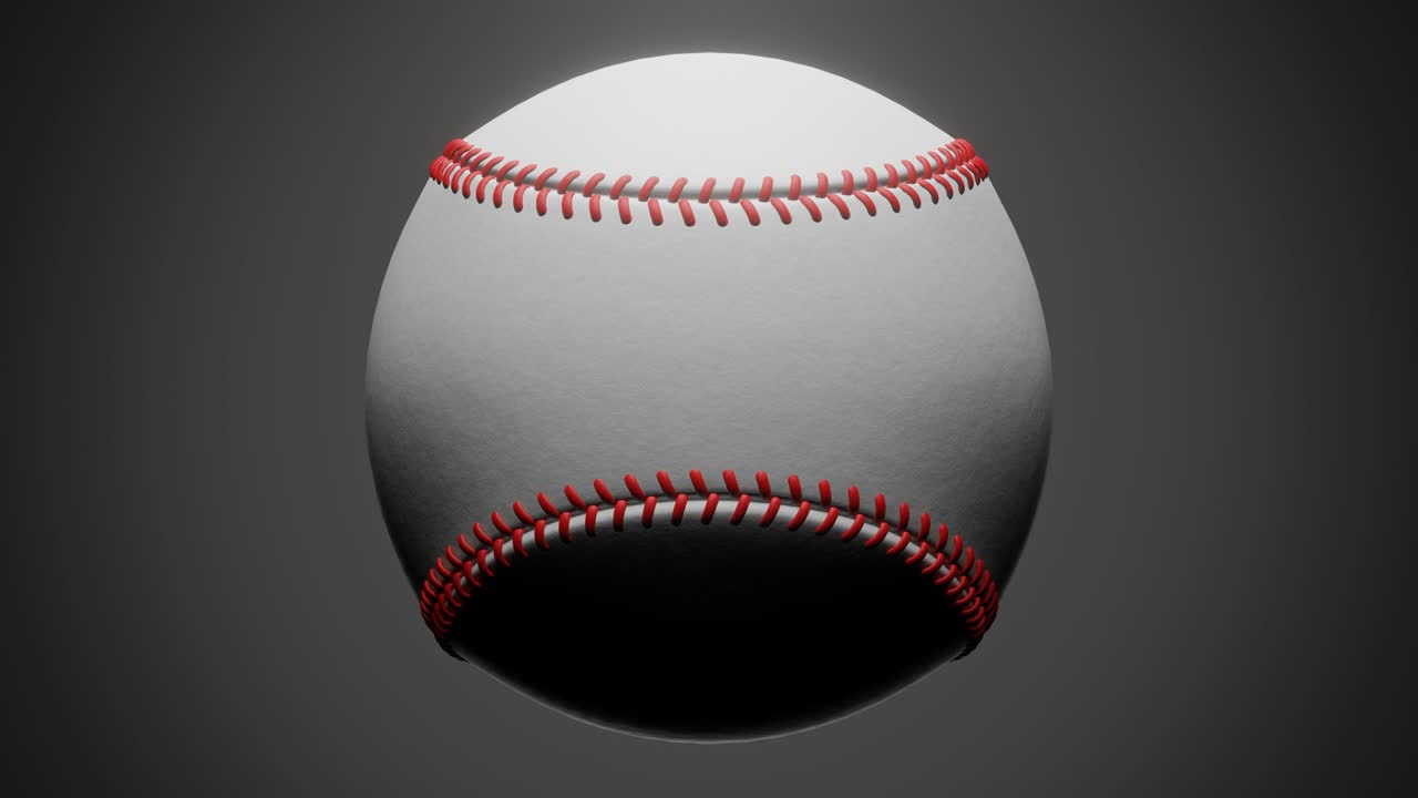 Palla da baseball isolata su sfondo grigio.
