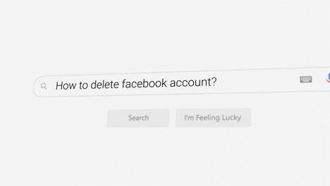 searching for how to delete facebook account? on internet browser