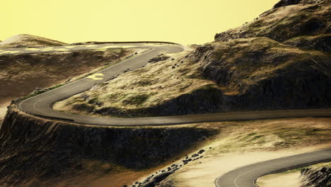 empty, winding road towards the white sands