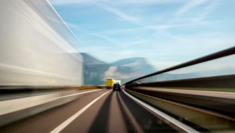 time lapse driver pov italy highway in dolomite