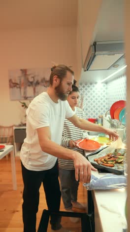 cocina familiar en el hogar