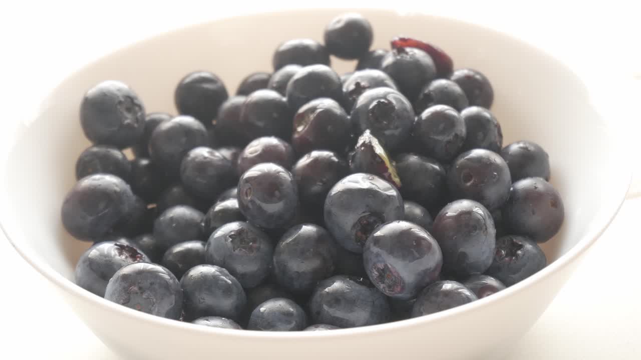 Fresh blueberries in a bowl, showcasing the vibrant, juicy fruit
