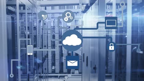 animation of network of connections cloud computing
