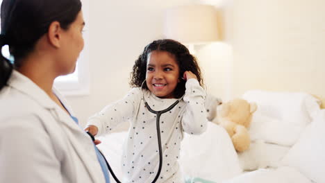 Girl,-doctor-and-clinic-with-woman