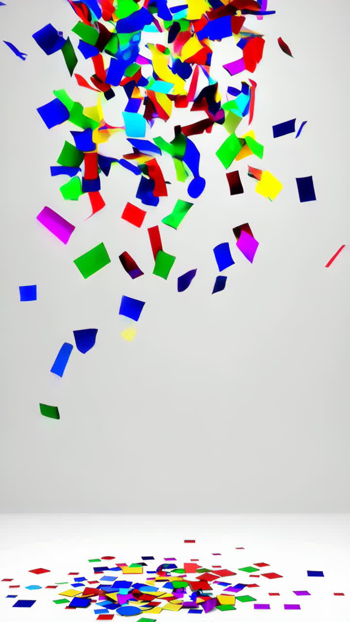 confeti colorido cayendo sobre un fondo blanco