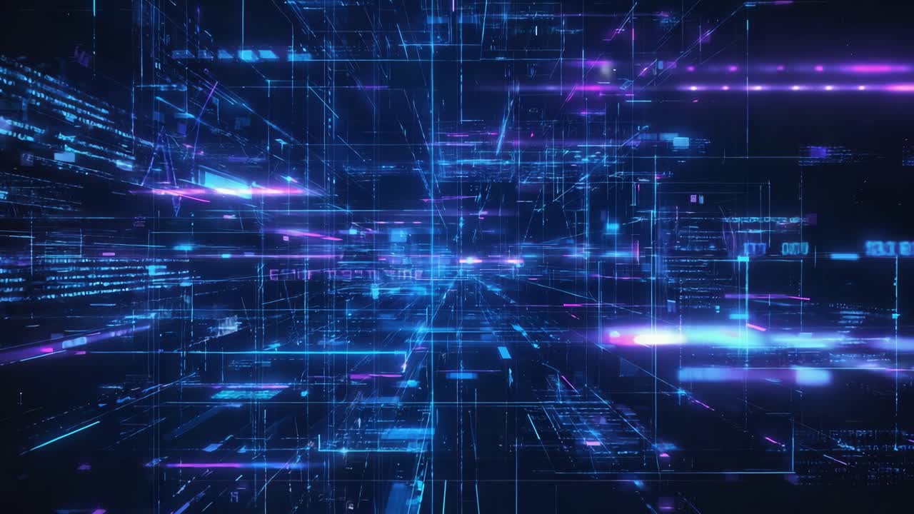 Abstract Digital Network and Data Stream Background