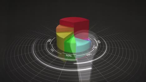 Animation-of-statistics-and-data-processing-on-grey-background