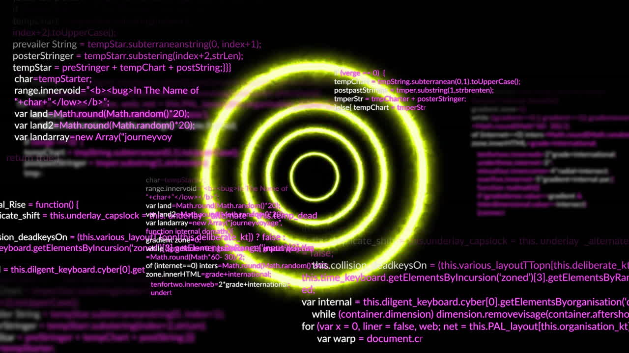다채로운 네온 서클을 통해 데이터 처리의 애니메이션
