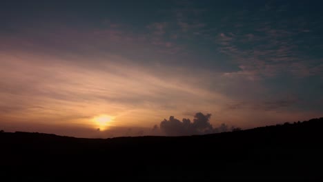 sunset over the hills