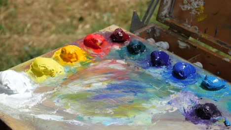 artist's oil paint palette