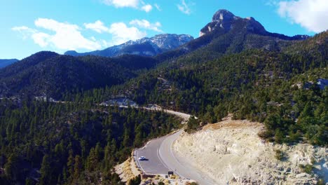 lonesome traveler on nevada mountain highway