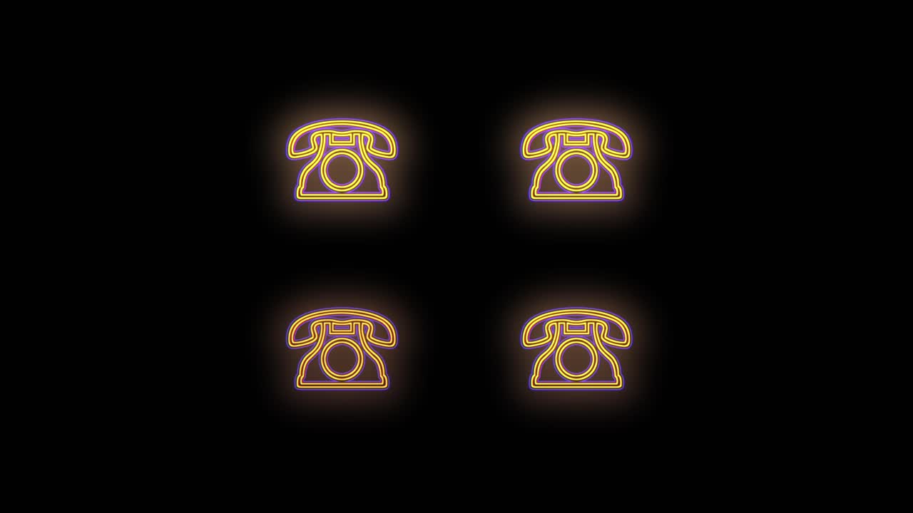 patrón de teléfono retro pulsante con luz de neón en estilo casino