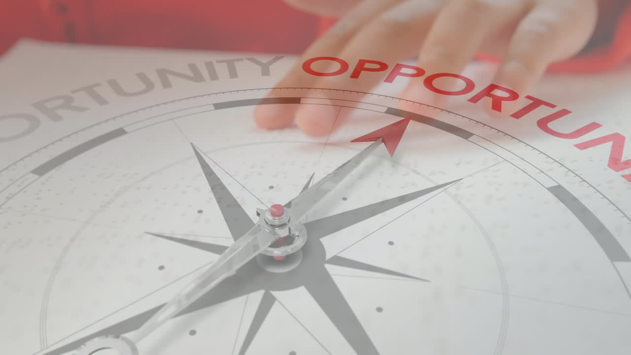 백인 어린이 가 브라이엘 문자 를 읽는 텍스트 를 담은 나침반 의 애니메이션