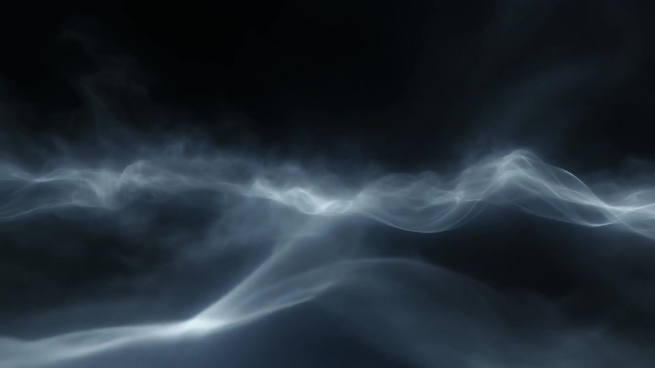 Fumo bianco astratto che scorre su sfondo nero
