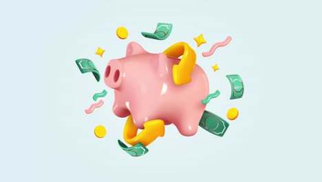 banca de cerdos con dinero concepto de negocio creativo