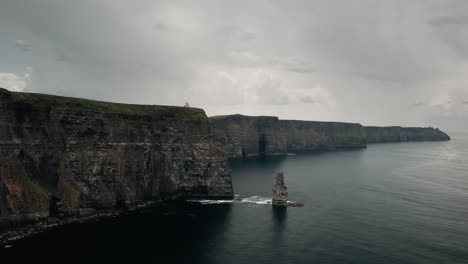 cliffs of moher wide aerial cloudy