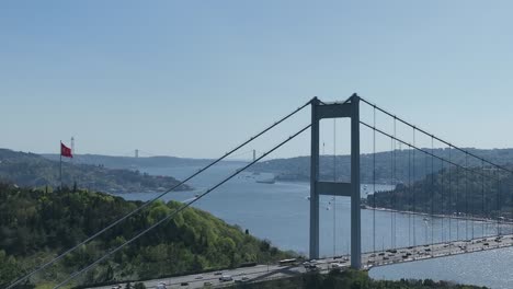 fatih sultan mehmet bridge drone video, april 2022, istanbul turkey