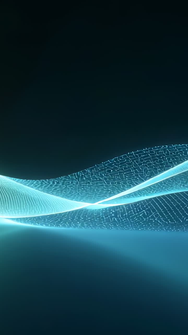 Vertical video: Appearing glowing digital wave undulating across charcoal backdrop, pulsing grid