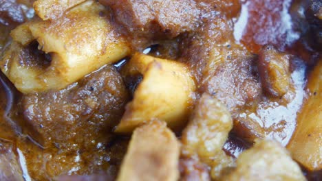 close-up of a plate of lamb curry