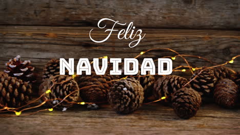 feliz navidad written over christmas decorations