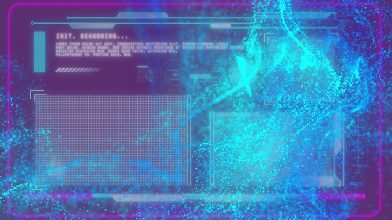 animación de la cadena de adn y procesamiento de datos