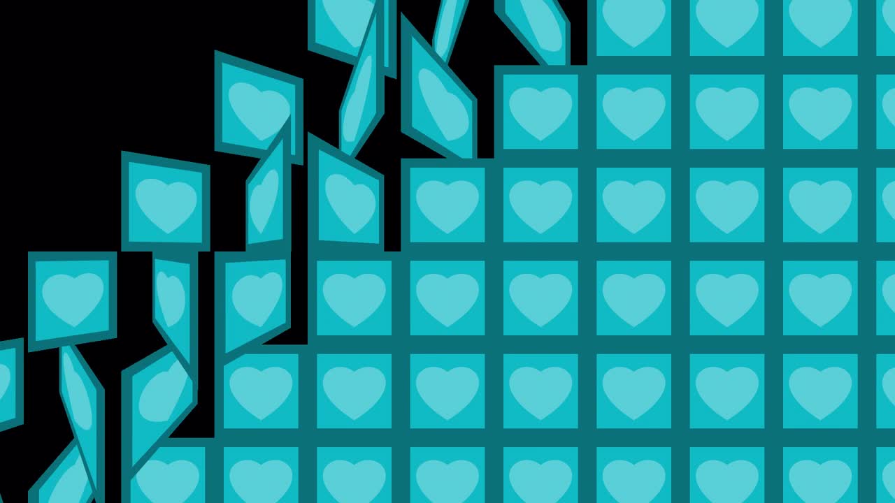 Teal Heart Pattern