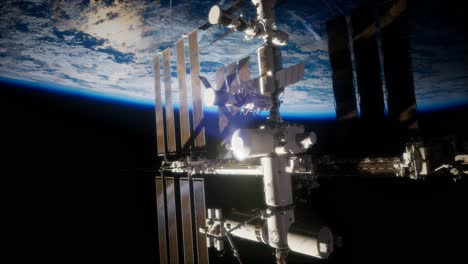 la tierra y la estación espacial iss