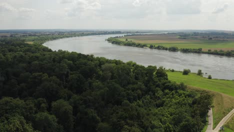 Composed-drone-shot-of-Vistula-river-bend