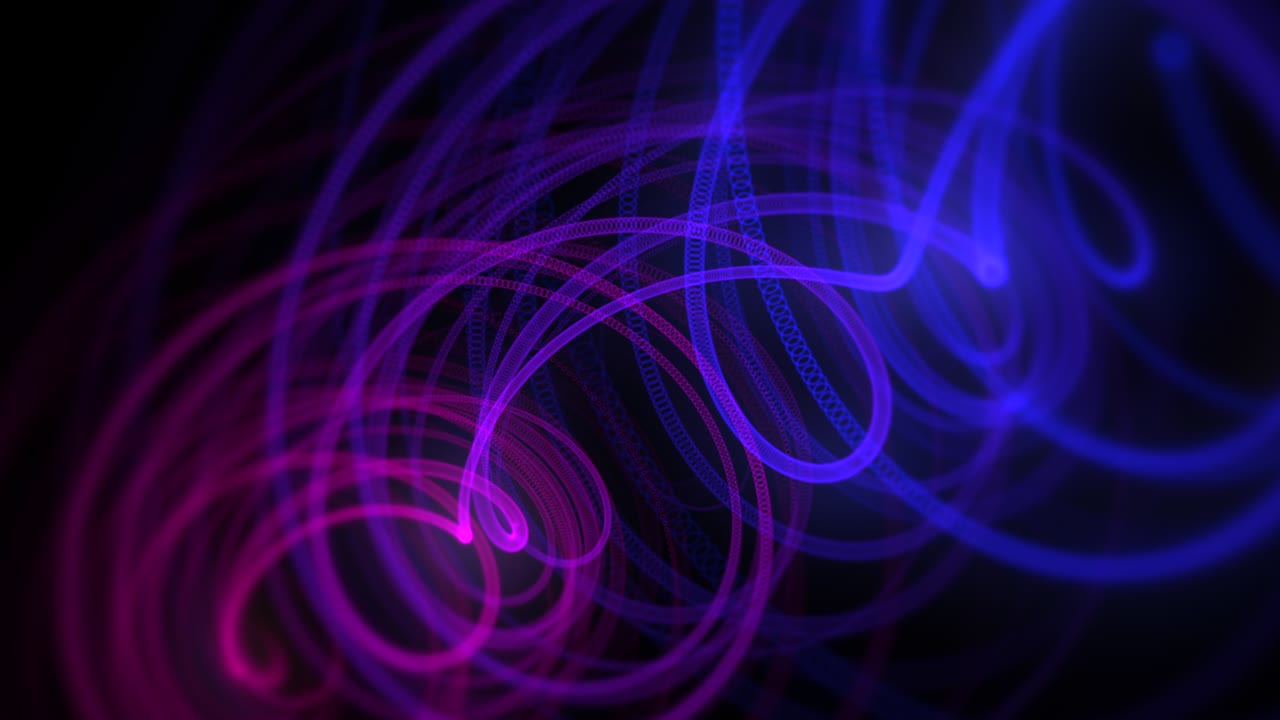 Lignes en spirale néon violettes et bleues