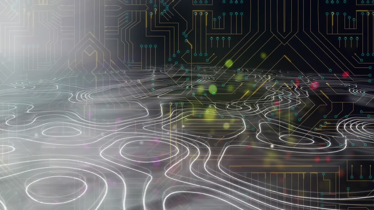 Animation of moving shapes over network of connections