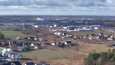 Suburban-area-around-polish-airport-in-Gdansk,-Poland