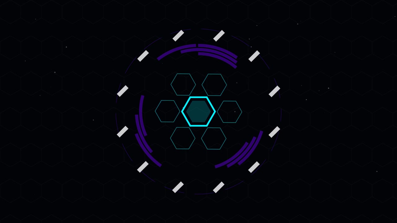 Futuristic Digital Hexagon Interface HUD Animation