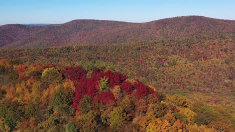 an aerial shot of tibbet knob, a peak of great north mountain, the border between virginia and west virginia