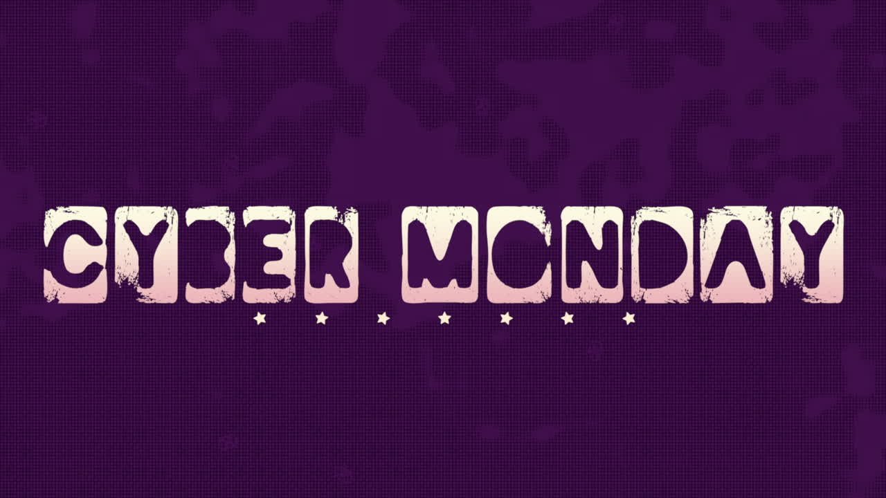 efecto de ruido: el lunes cibernético en el lienzo grungy