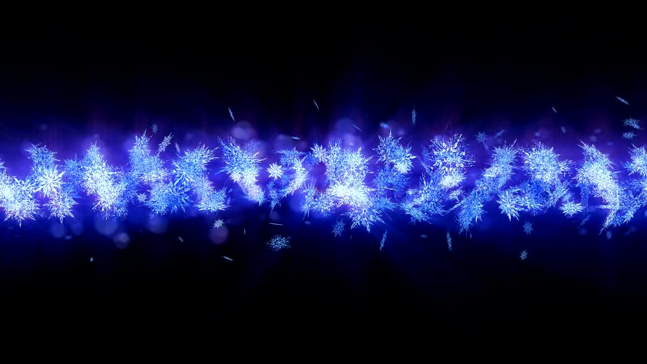 아름다움의 눈송이와 함께 반이는 겨울의 상징, 스핀 눈에서 소용돌이, 겨울 패턴, 아름다움 춤추는 눈송이, 추상적인 루프 애니메이션.