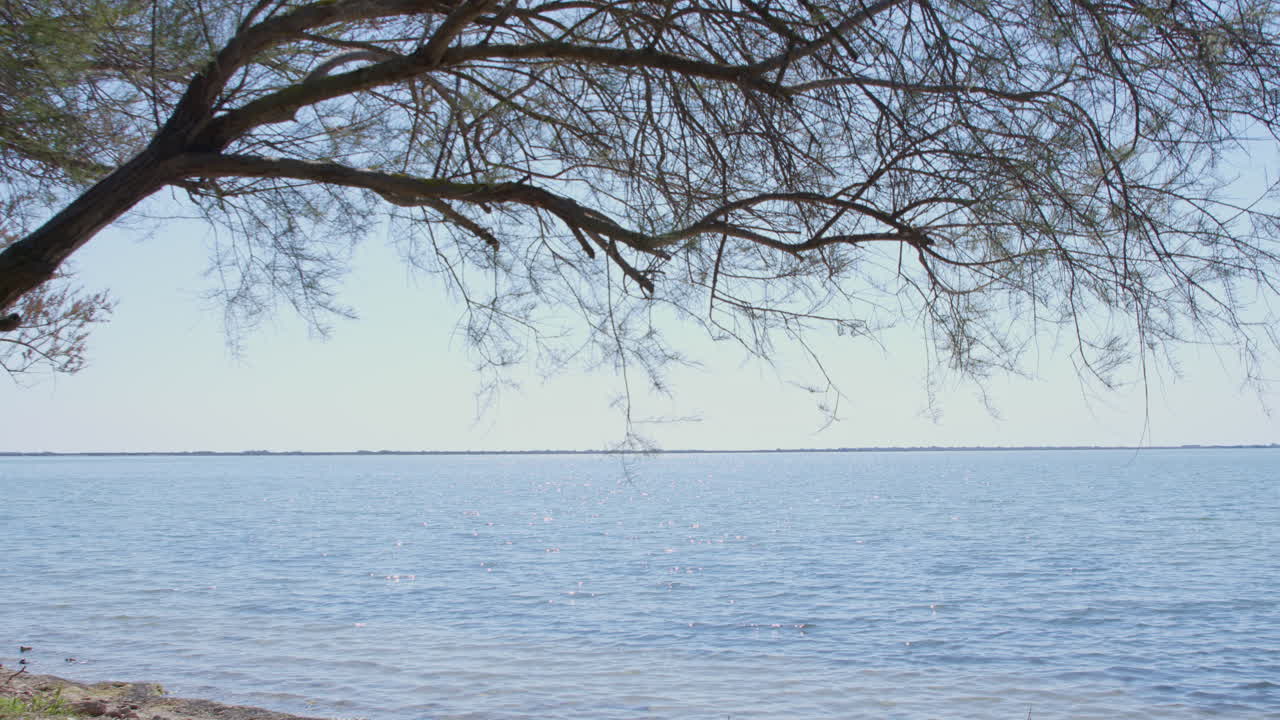 Serene View Of A Seascape At Sunrise In Summertime. Wide Shot