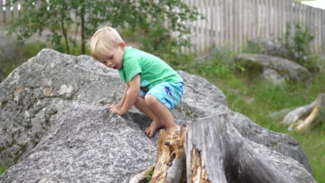 active young boy kid climbing