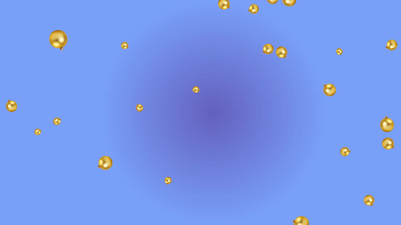 Gold Falling Christmas Balls and Baubles  4k with Luma Channel, Video element