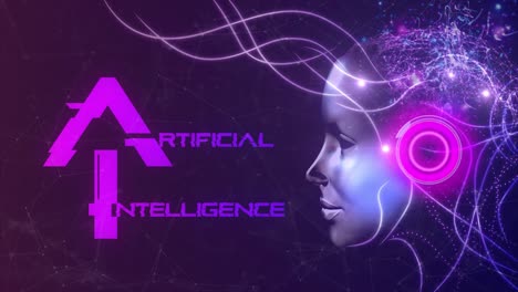 hermoso concepto de diseño de movimiento animado de una persona virtual simulada por computadora de alta tecnología que representa el concepto de inteligencia artificial ai
