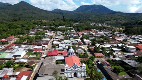 aerial view town on ruta de las flores popular tourism in el salvador