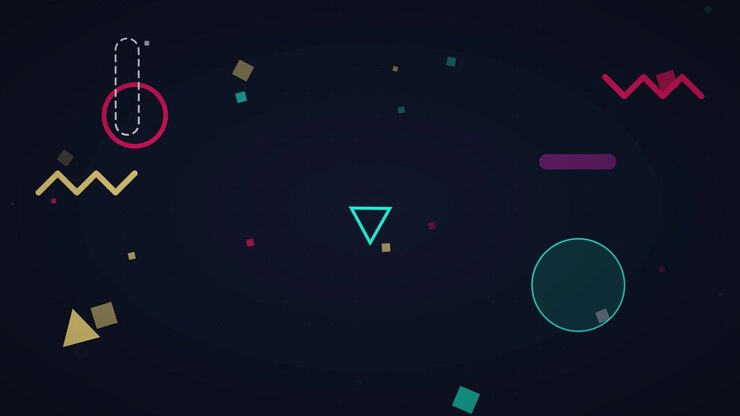 Abstract Motion Background with Floating Geometric Shapes